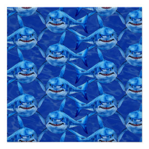 Hongerige Grote Witte Haai  Perfect Poster