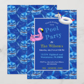 Hongerige Haaien Pool Feest Kaart (Voorkant / Achterkant)