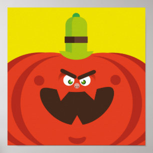 hongerige halloween pompoen poster