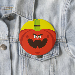 hongerige halloween pompoen ronde button 4,0 cm