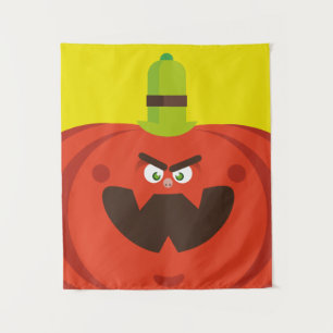 hongerige halloween pompoen wandkleed