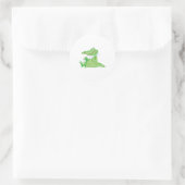 hongerige hongerige alligator ronde sticker (Tas)