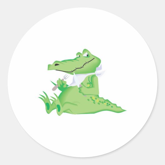 hongerige hongerige alligator ronde sticker (Voorkant)