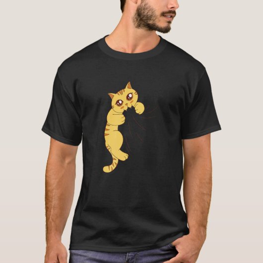Hongerige Kat Eet T-shirt (Voorkant)