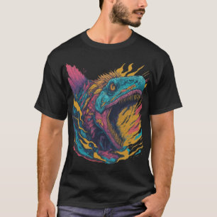 hongerige kleurrijke dinosaurus t-shirt