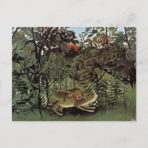 Hongerige Leeuw door Henri Rousseau Ansichtkaart Briefkaart