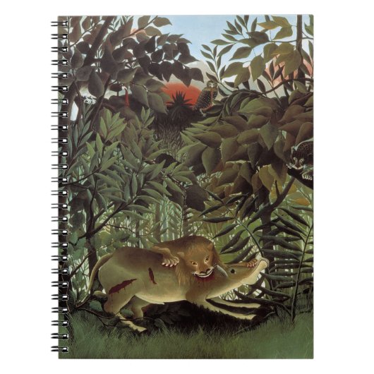 Hongerige Leeuw van Henri Rousseau, Oud Wild Dier Notitieboek (Voorkant)