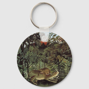 Hongerige Leeuw van Henri Rousseau, Oud Wild Dier Sleutelhanger
