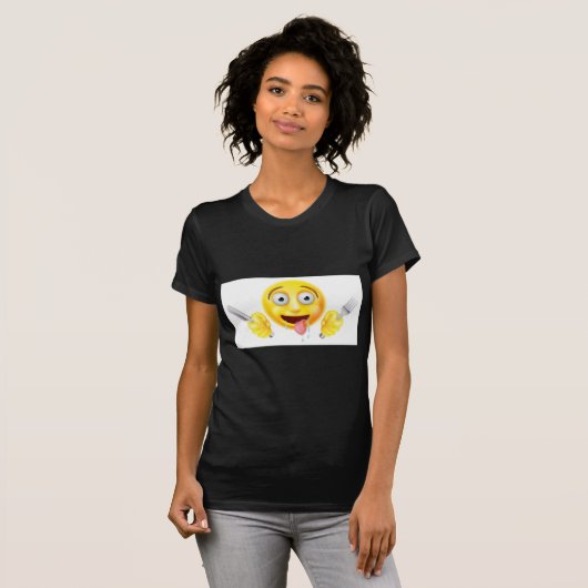 hongerige moticon Emoji T-shirt (Voorkant volledig)