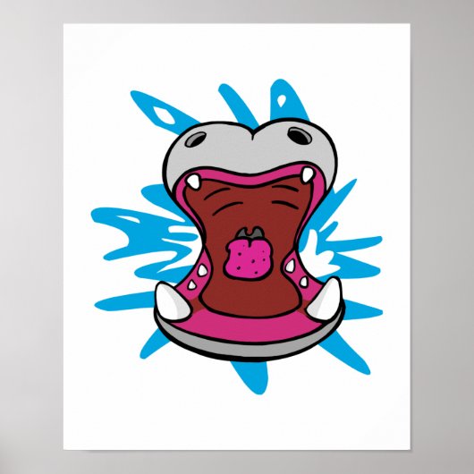 hongerige nijlpaard poster (Voorkant)