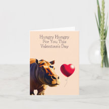 Hongerige Nijlpaard Valentijnsdagkaart - Grappig e