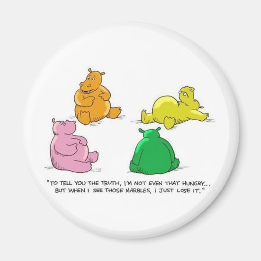 Hongerige nijlpaarden! -Magneet Magneet (Voorkant)