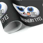 Hongerige ogen Grappige oogbal Pun Donker BG Cadeaupapier (Rol Hoek)