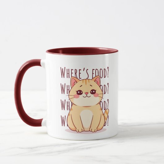 Hongerige oranje kat  mok (Links)