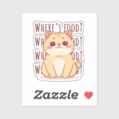 Hongerige oranje kat  sticker (Vel)