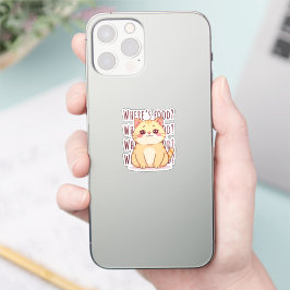 Hongerige oranje kat sticker