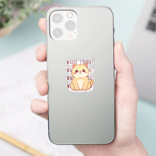Hongerige oranje kat  sticker