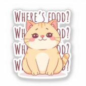Hongerige oranje kat  sticker (Voorkant)
