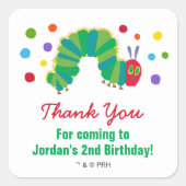 Hongerige rups | Verjaardag Bedankt Vierkante Sticker (Voorkant)