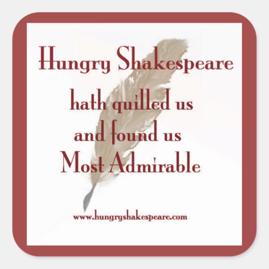 Hongerige Shakespeare Sticker (Voorkant)