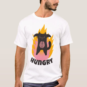 Hongerige Stemming Grappige Cartoon Voedsel Design T-shirt