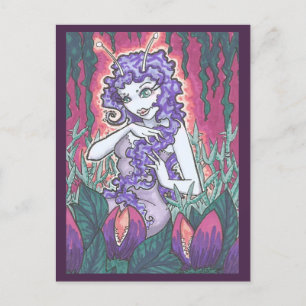 Hongerige Tuin Carnivoor Plant Fairy Art Print Briefkaart