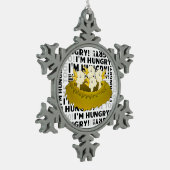 Hongerige vogels tin sneeuwvlok ornament (Links)