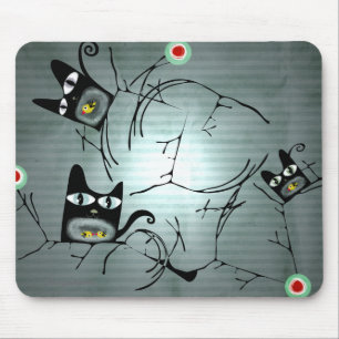Hongerkatten en duiven maanzon vertakt mousepad muismat