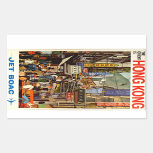 Hongkong Airline Travel Advertisements Rechthoekige Sticker