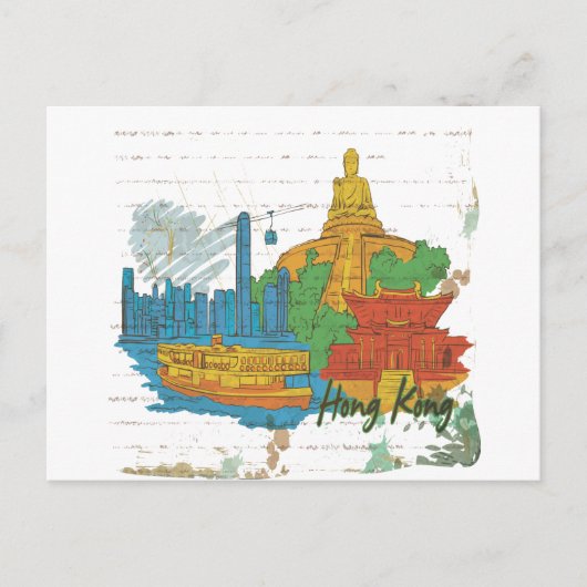 Hongkong Briefkaart (Voorkant)