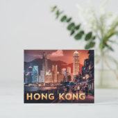 Hongkong China Night Briefkaart (Staand voorkant)