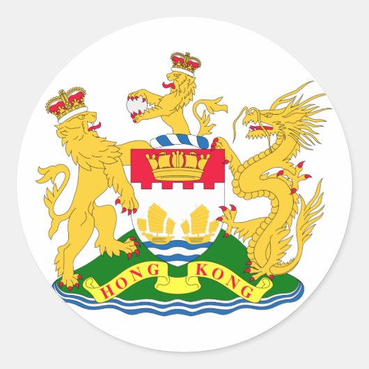 Hongkong, China Ronde Sticker (Voorkant)