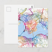 Hongkong China Stadskaart Briefkaart (Voorkant / Achterkant)