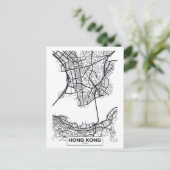 Hongkong, China | Zwarte en witte hoofdkaart Briefkaart (Staand voorkant)