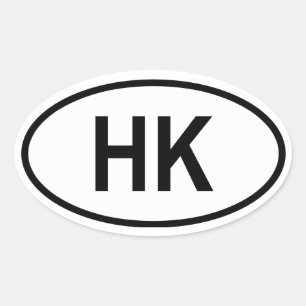 Hongkong "HK" Ovale Sticker