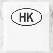 Hongkong "HK" Ovale Sticker (Tas)