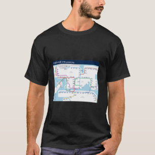 Hongkong - Hongkong - MTR systeem Metro Kaart T-shirt