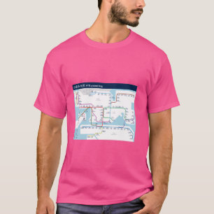 Hongkong - Hongkong - MTR systeem Metro Kaart T-shirt
