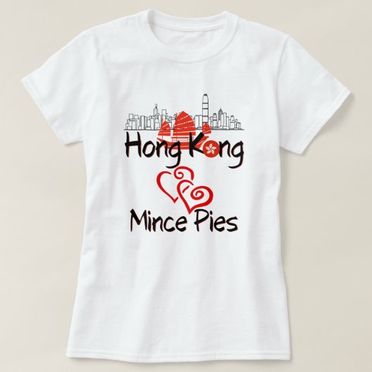 hongkong houdt van gehakt taarten t-shirt (Design voorkant)