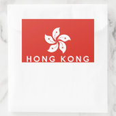 hongkong land vlag symbool naam tekst rechthoekige sticker (Tas)