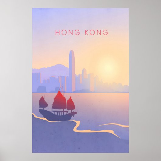 Hongkong Minimale Reisposter Poster (Voorkant)