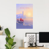 Hongkong Minimale Reisposter Poster (Thuiskantoor)
