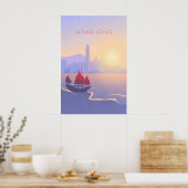 Hongkong Minimale Reisposter Poster (Keuken)