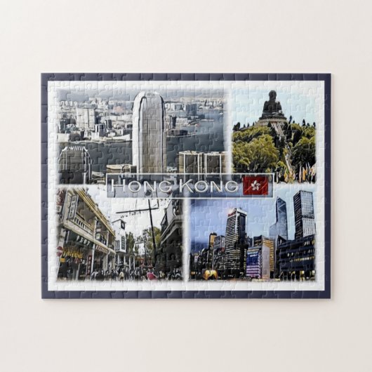 Hongkong - Mozaïek - Legpuzzel (Horizontaal)