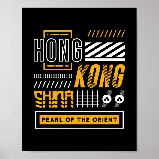 Hongkong Parel van de Oriënt Modern Reisontwerp Poster (Voorkant)