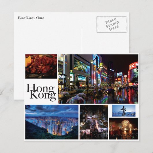 Hongkong - Postkaart (wit) (Voorkant / Achterkant)