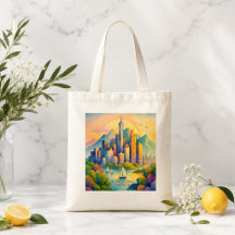 Hongkong Silhouet Aquarel | Reis Gif