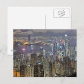 Hongkong skyline bij nacht postkaart (Voorkant / Achterkant)