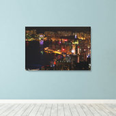 Hongkong Stadslandschap Canvasprint met Spanraam Canvas Afdruk (Insitu (Houten vloer))