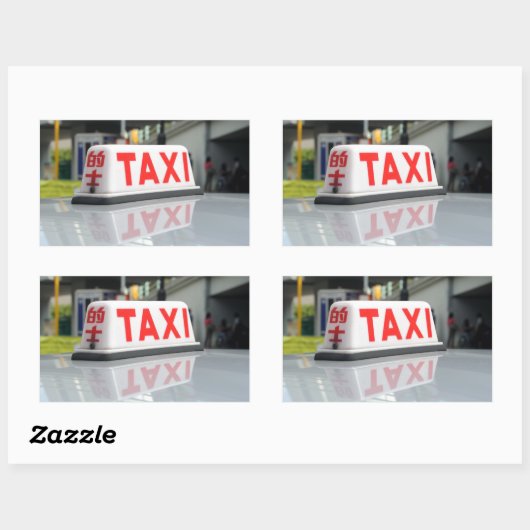 Hongkong Taxi Rechthoekige Sticker (Vel)